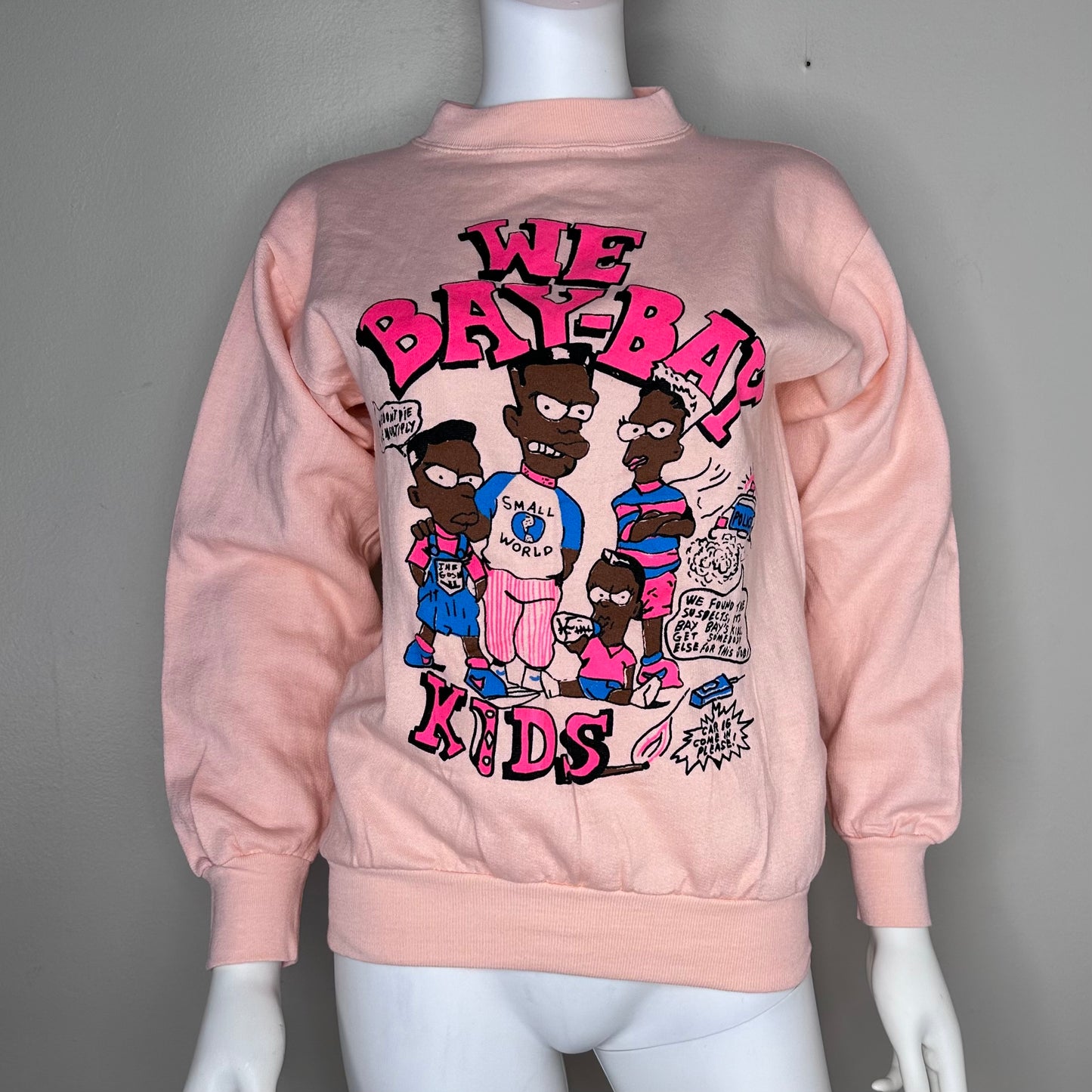 1990s We Bay Bay Kids Sweatshirt, Hot Sweats Size XS, Flea Market Bootleg