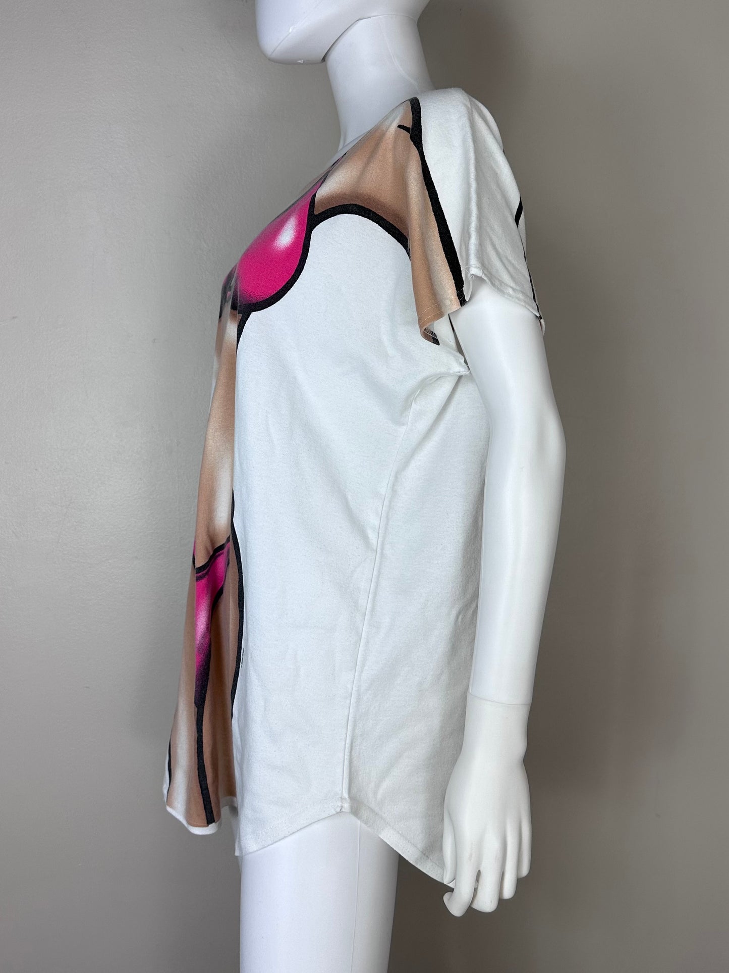 1990s Sexy Lady Bikini Body T-Shirt Tunic, Virtual Realitease Body Tease, Swim Cover Up, Nightgown