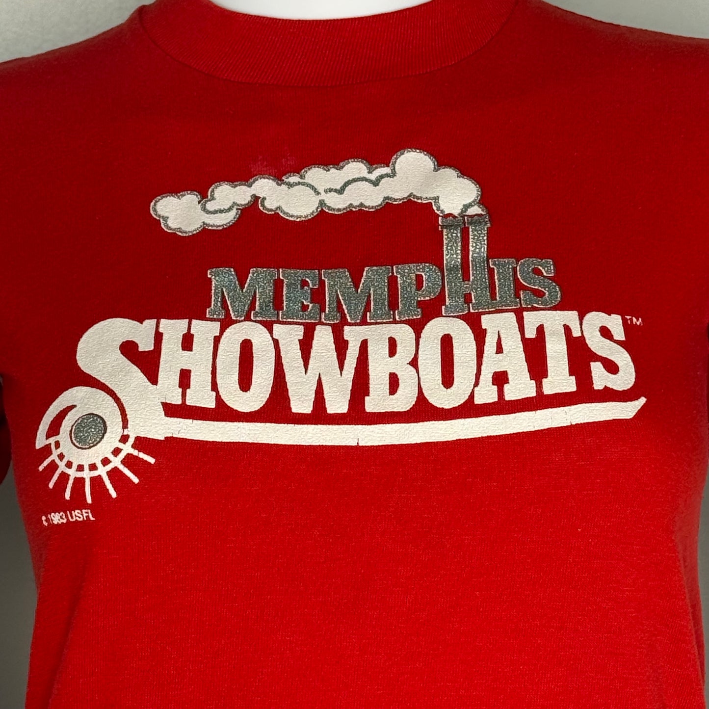 1980s Memphis Showboats T-Shirt, Logo 7 Size Youth Large