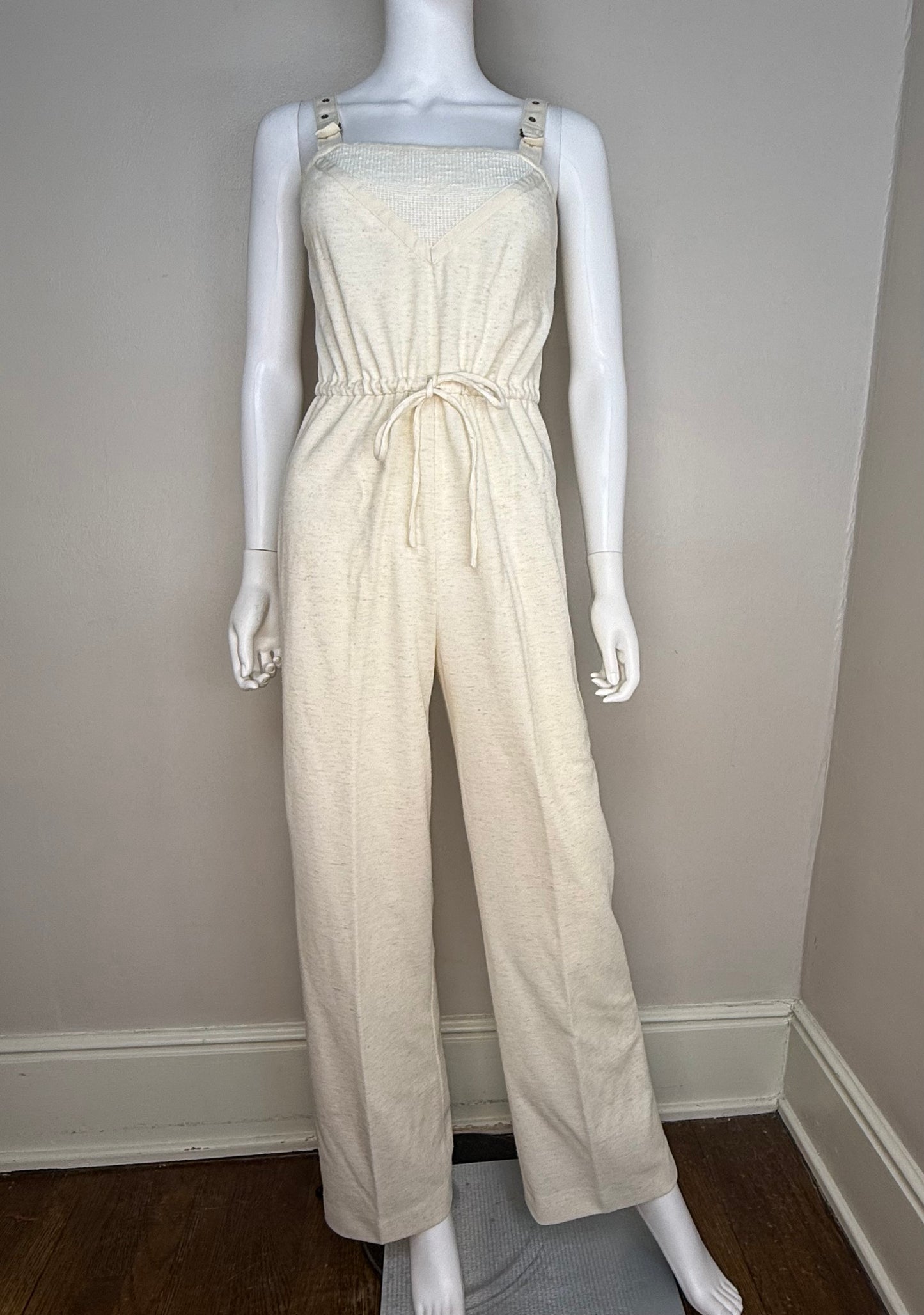 1970s Cream Sleeveless Jumpsuit, Jerell of Texas Size XS