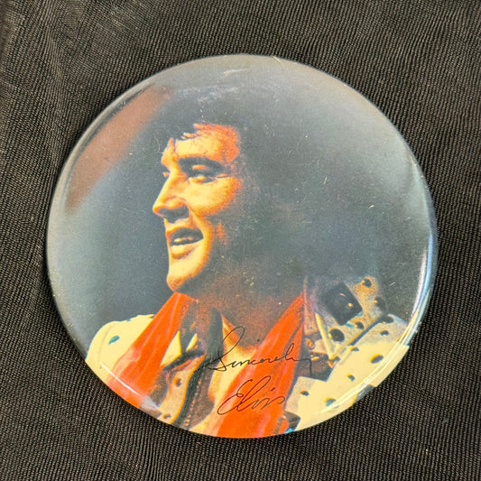 Sincerely Elvis Presley Pinback Button, 3 3/8"