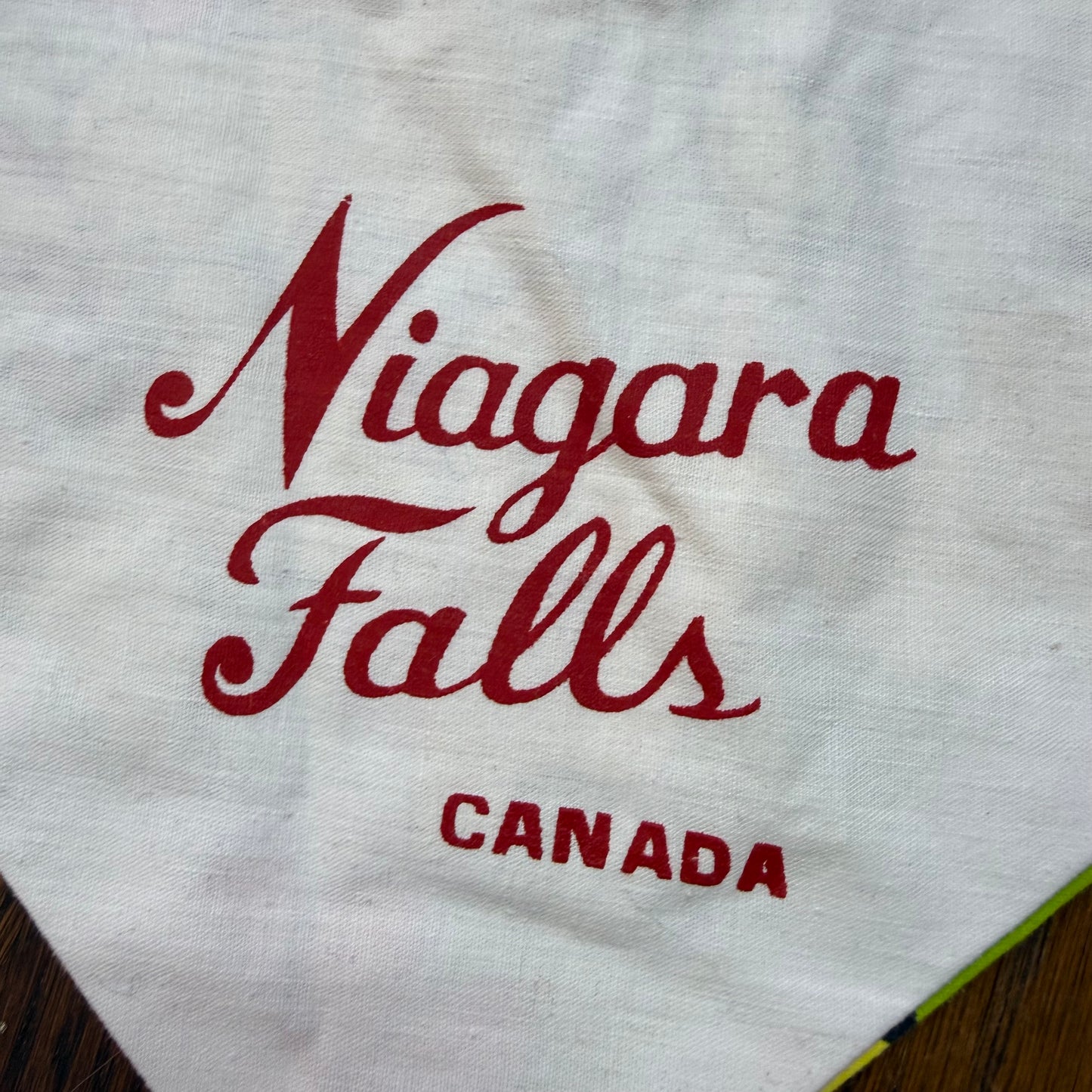 1960s Floral Head Scarf, Niagara Falls Canada Souvenir
