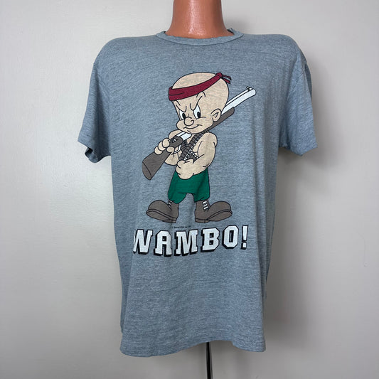 1980s Elmer Fudd Wambo T-Shirt, Hanes Size Large/XL, Looney Tunes Rambo Parody