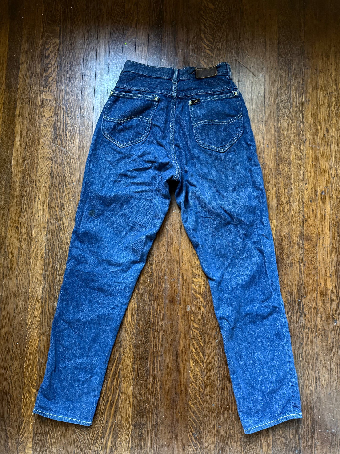 1960s Blue Jeans, Lady Lee Riders, 25.5"x29.5", Authentically Western Sanforized Cotton Blu-Fast Denim