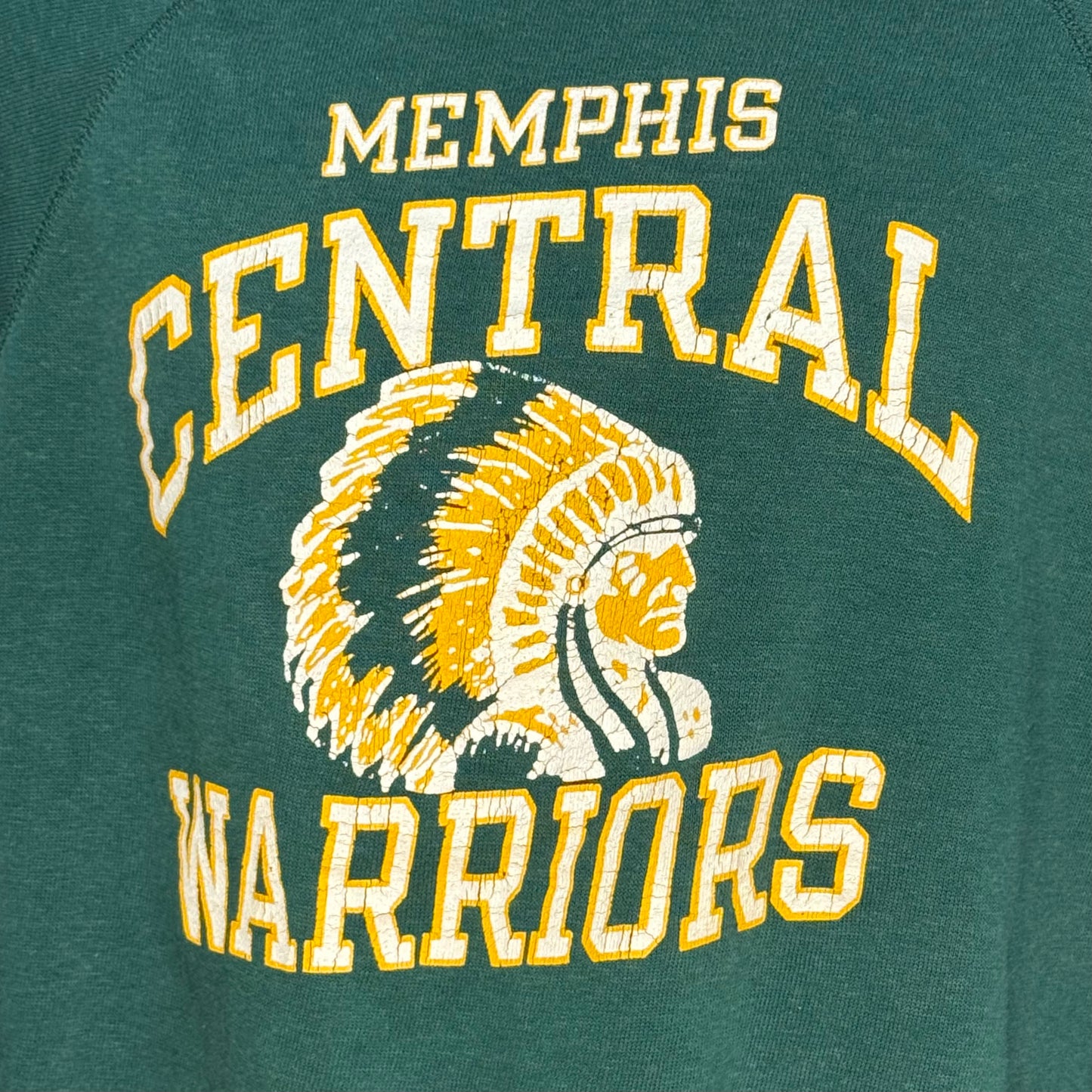 1970s Memphis Central Warriors Sweatshirt, Champion Blue Bar Size Large, The High School, Chief
