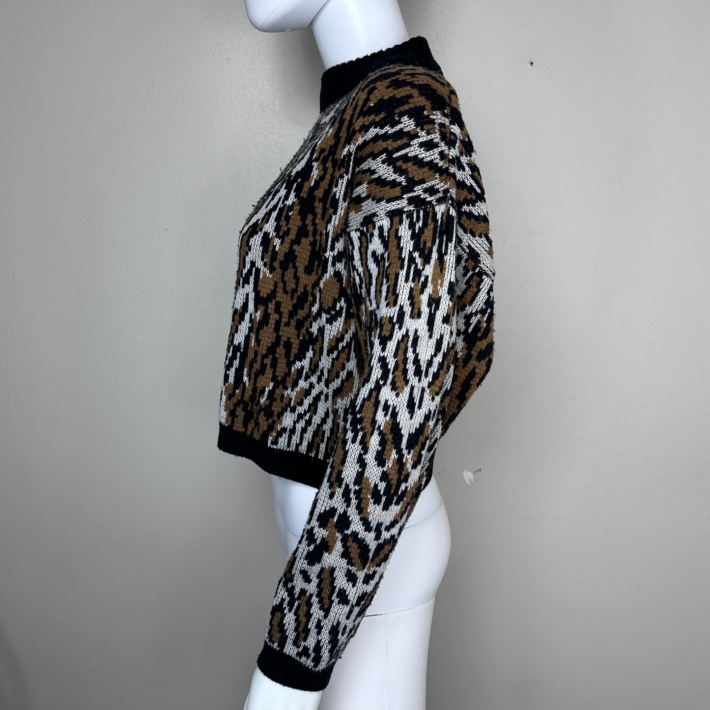 1980s Leopard Print Sweater, Prezzia Size Medium