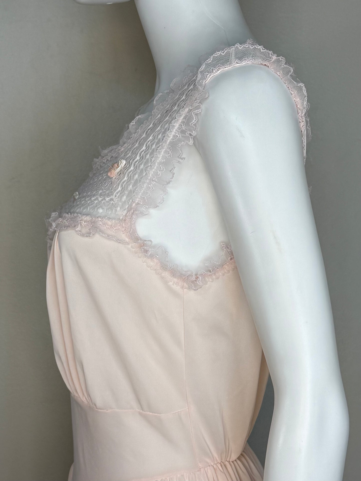 1950s Pastel Pink Nightgown, Nina R Original Size Medium