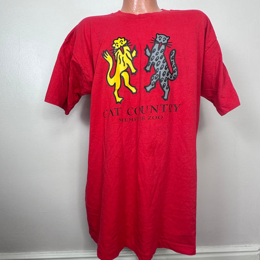 1990s Cat Country Memphis Zoo T-Shirt, Fruit of the Loom Size XXL