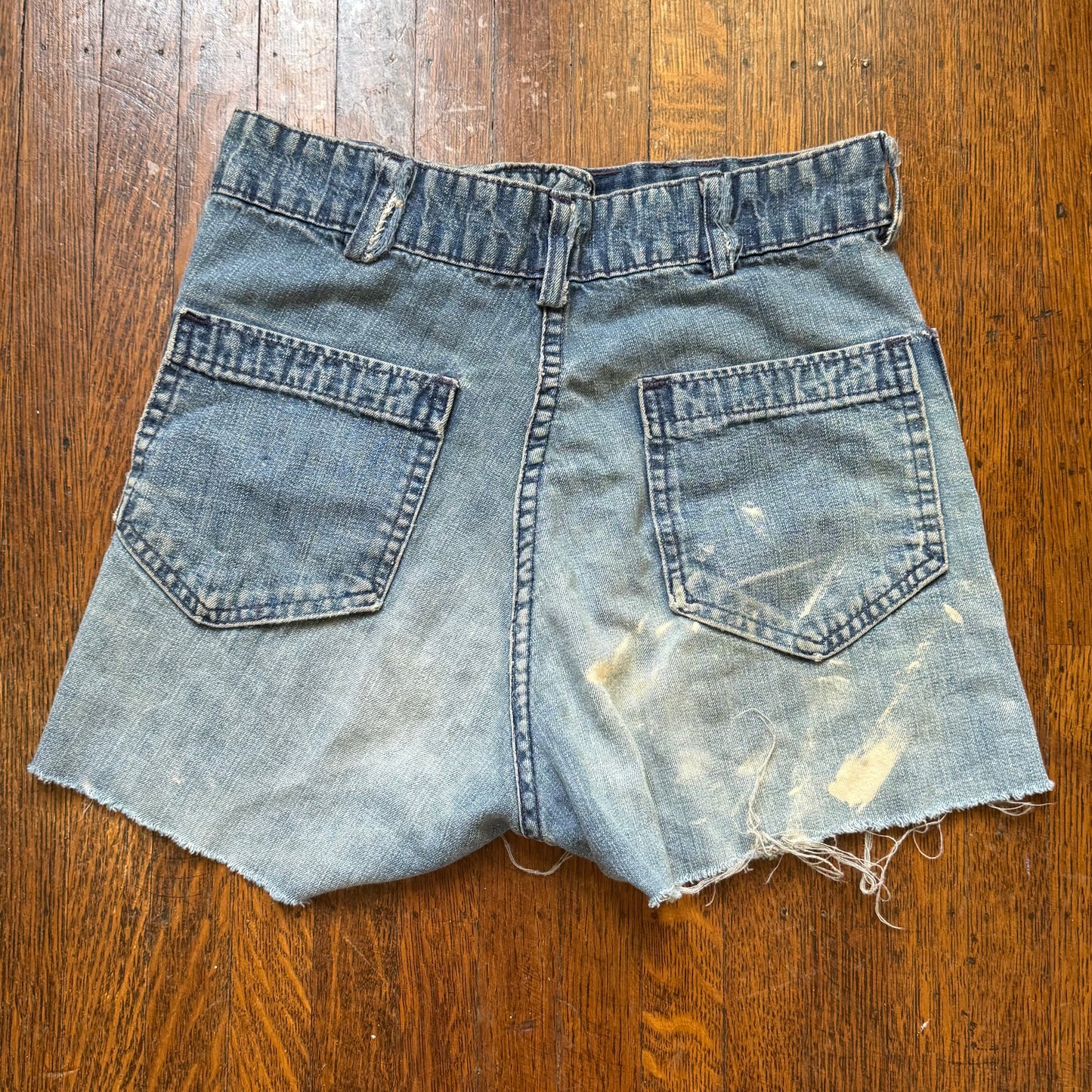 1970s Denim Shorts, Distressed Cut Offs, Seafarer, Fabric by Erwin, Selvage, US Navy Uniform Jeans