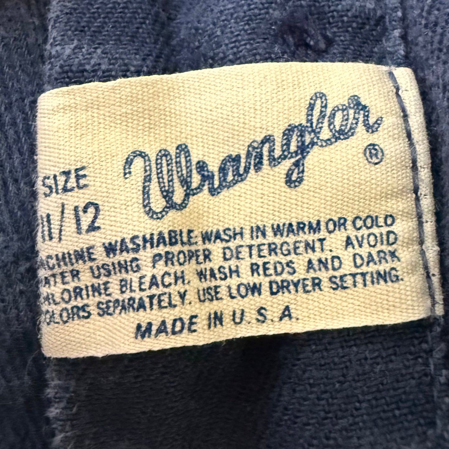 1960s Wrangler Jeans with Floral Embroidery, Low Rise, Flare Leg, Navy Brushed Denim, Hand Embroidered, 26.5"x29"