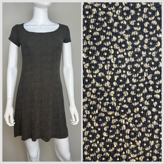 1990s Black Tiny Floral Knit Dress, All That Jazz Size Small
