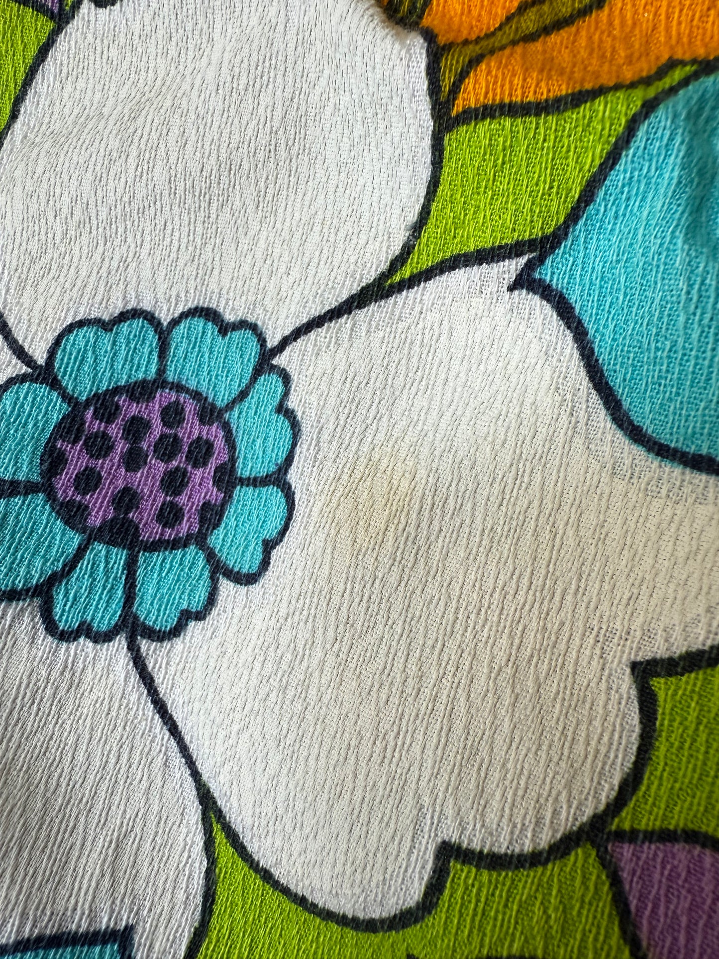 1960s Psychedelic Floral Caftan, Open Sizing
