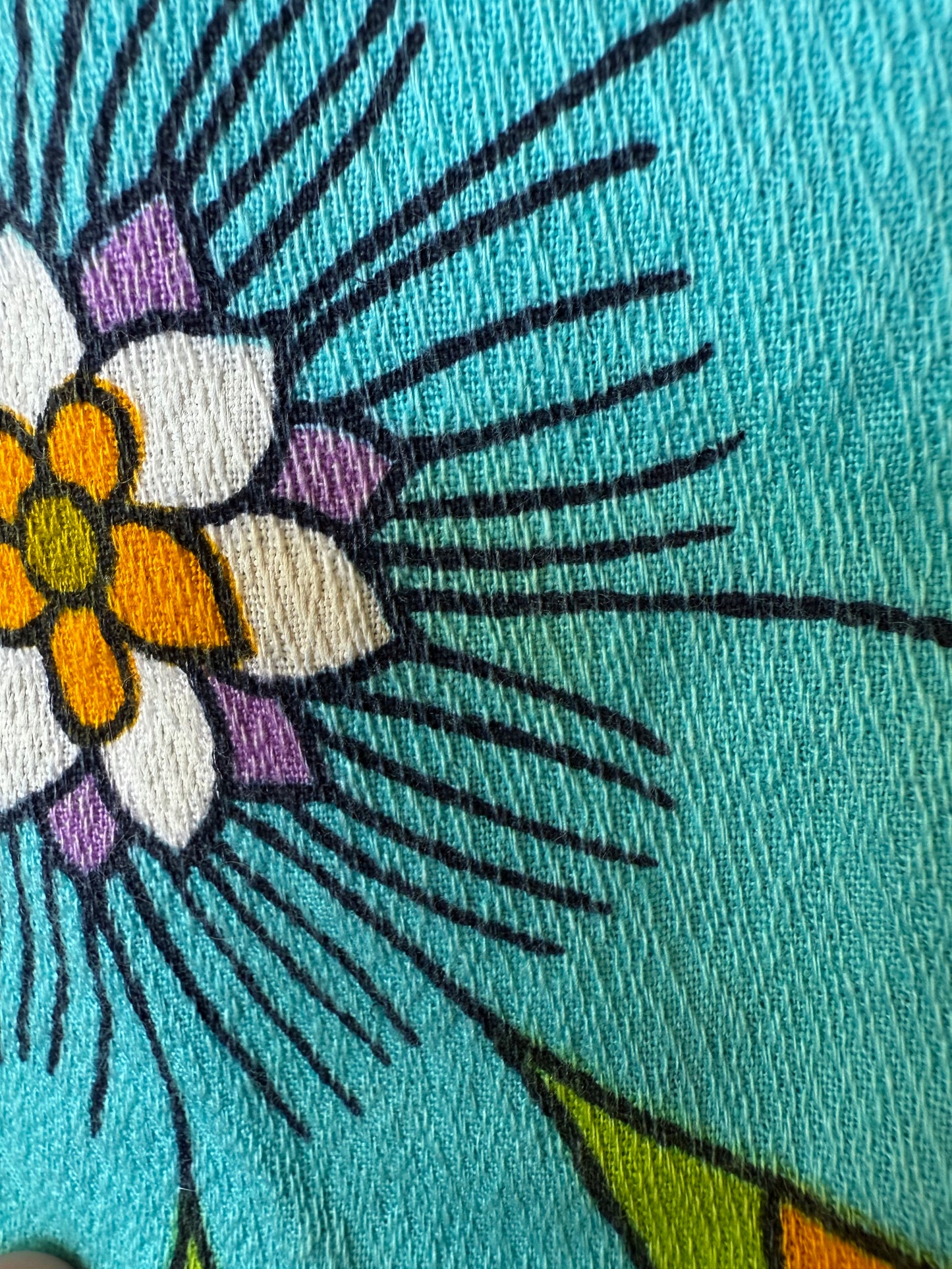 1960s Psychedelic Floral Caftan, Open Sizing