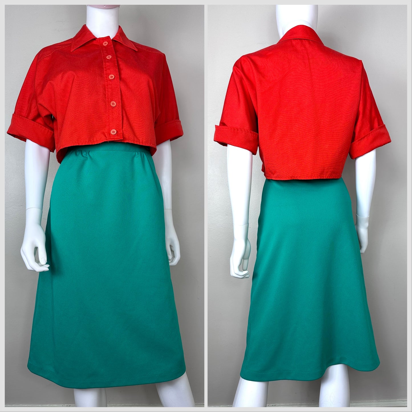 1980s Kelly Green Skirt, Classic Wear Size Medium