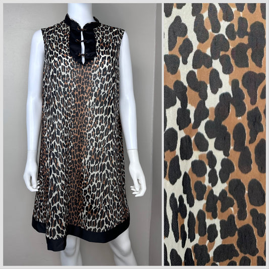 1960s Leopard Print Nightgown, Vanity Fair Size Medium