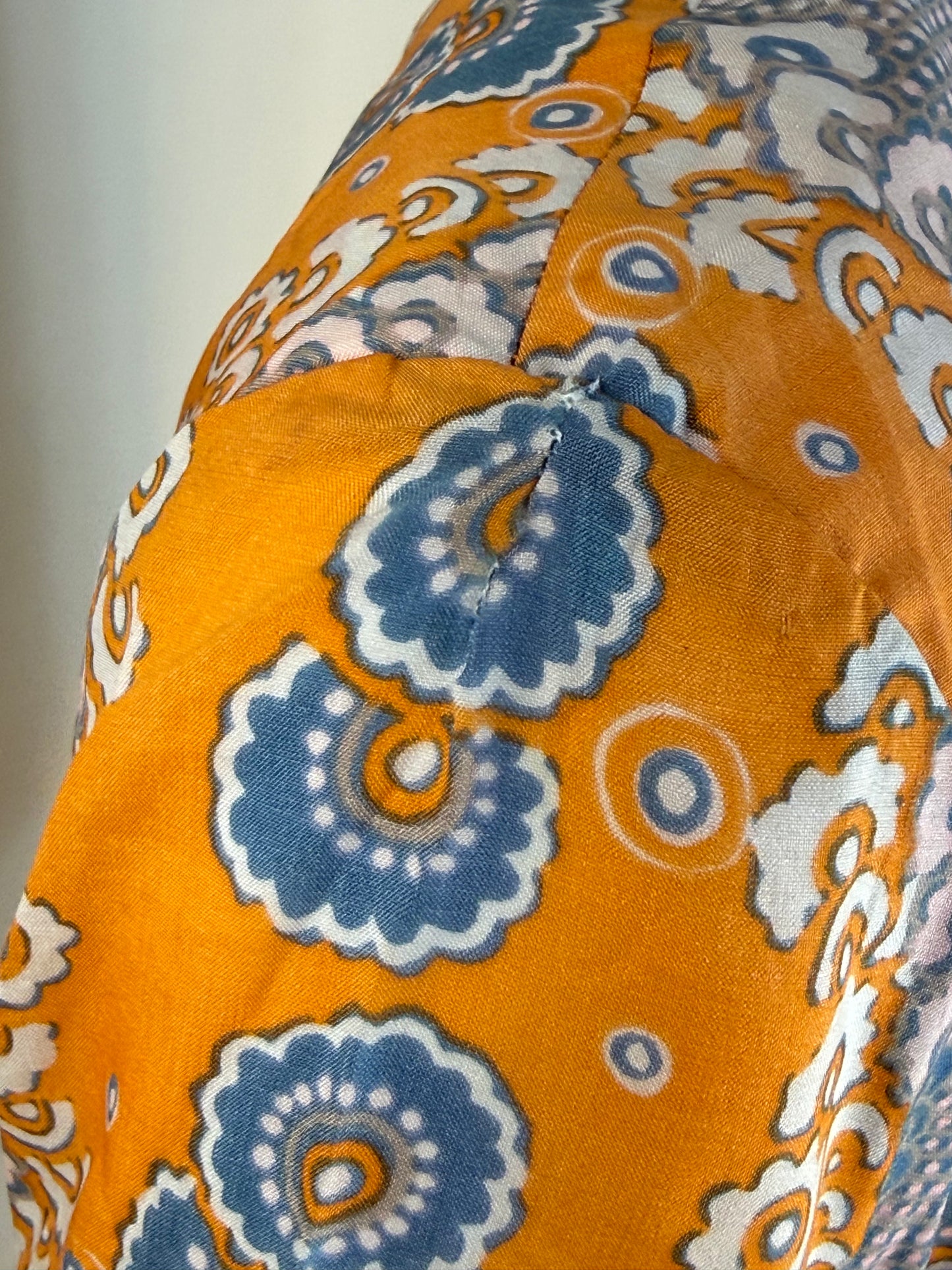 1960s Medallion Stripe Boho Maxi Dress with Bell Sleeves, Tava Model Denmark Size Small