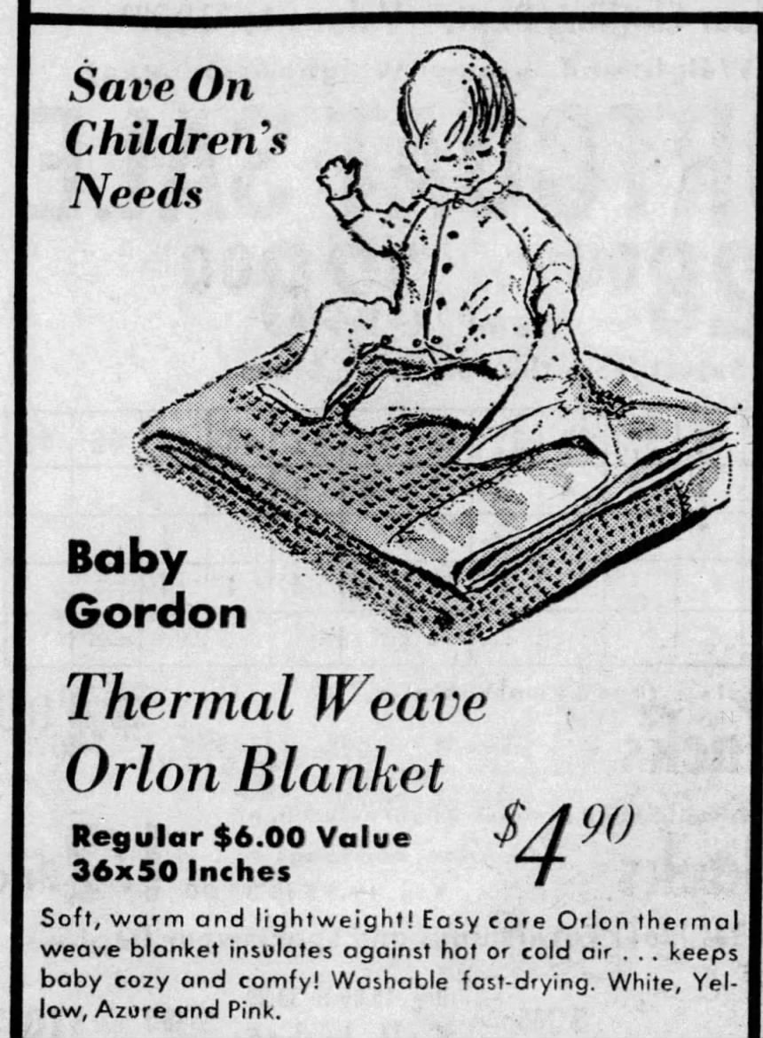 1960s Baby Gordon Thermal Weave Crib Blanket with Satin Binding, Pastel Yellow Cotton, New in Package