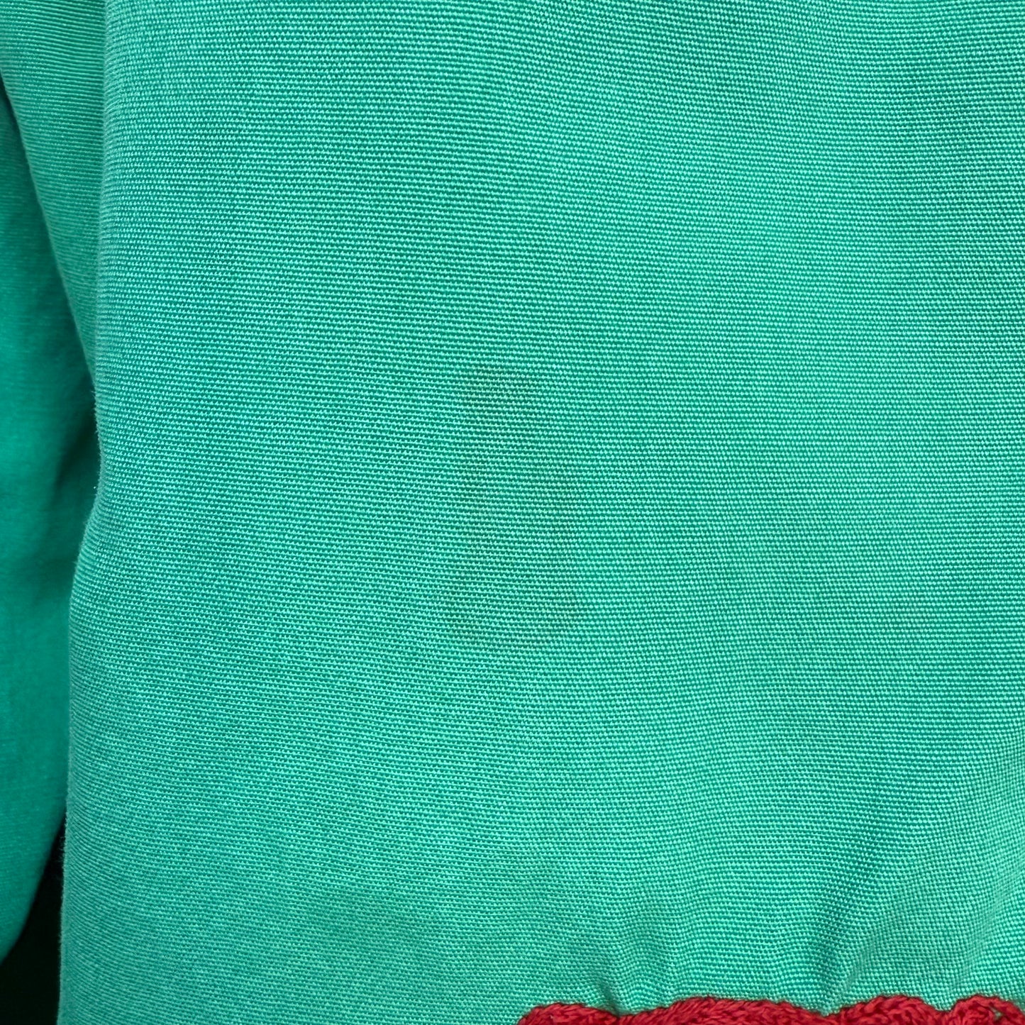 1940s Men’s Green Long Sleeve Shirt, Al Chymia Temple Memphis Chain Stitch Embroidery, Fremont Shirt Co Size M/L