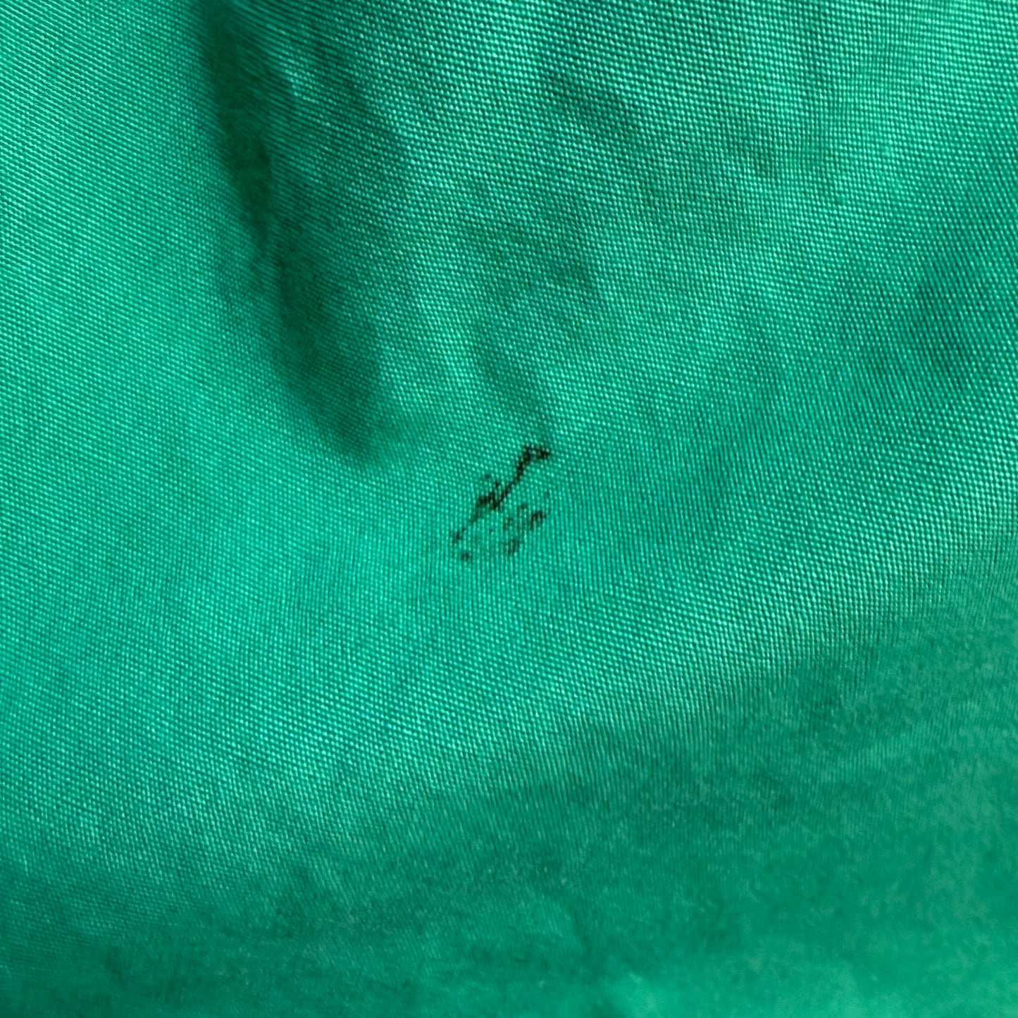 1940s Men’s Green Long Sleeve Shirt, Al Chymia Temple Memphis Chain Stitch Embroidery, Fremont Shirt Co Size M/L