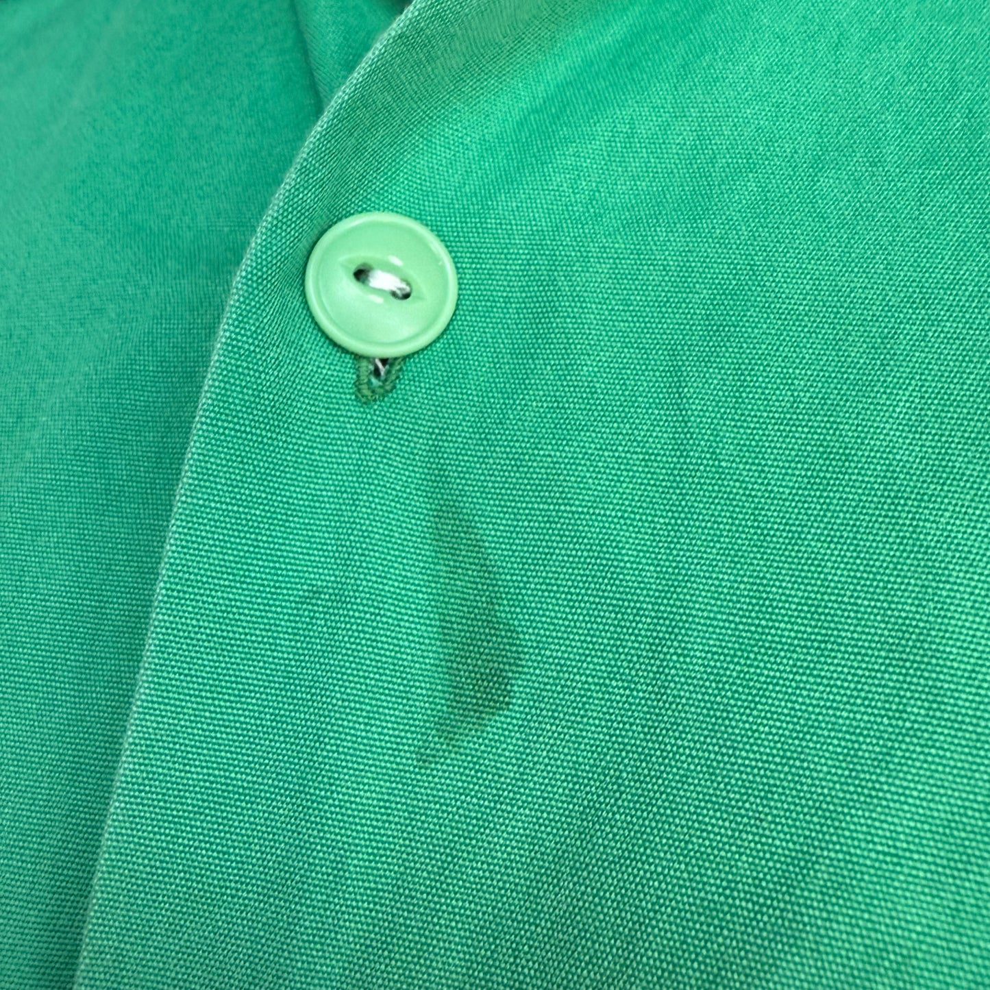 1940s Men’s Green Long Sleeve Shirt, Al Chymia Temple Memphis Chain Stitch Embroidery, Fremont Shirt Co Size M/L