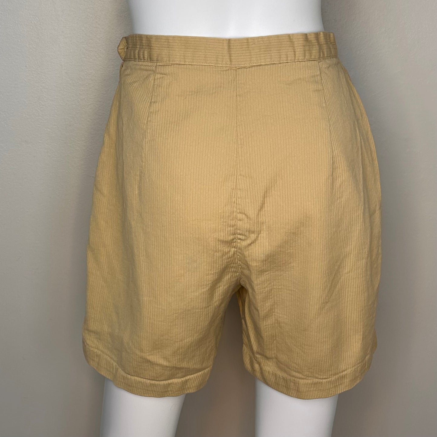 1950s/60s Tan Side Zip High Waisted Shorts, Size XS