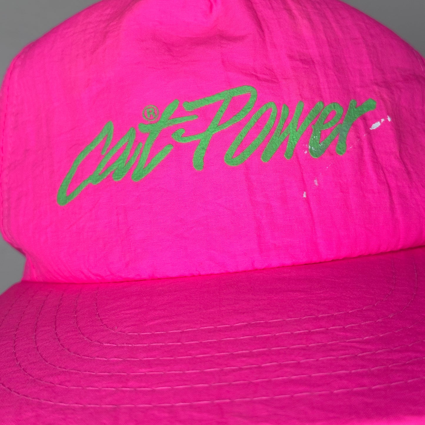 1980s Neon Pink Cat Power Snap Back Hat, The Sportsman, Adjustable One Size Fits All