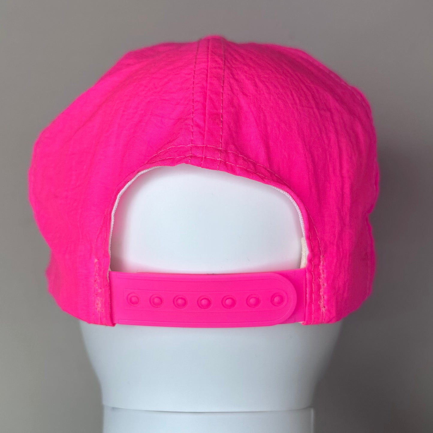 1980s Neon Pink Cat Power Snap Back Hat, The Sportsman, Adjustable One Size Fits All