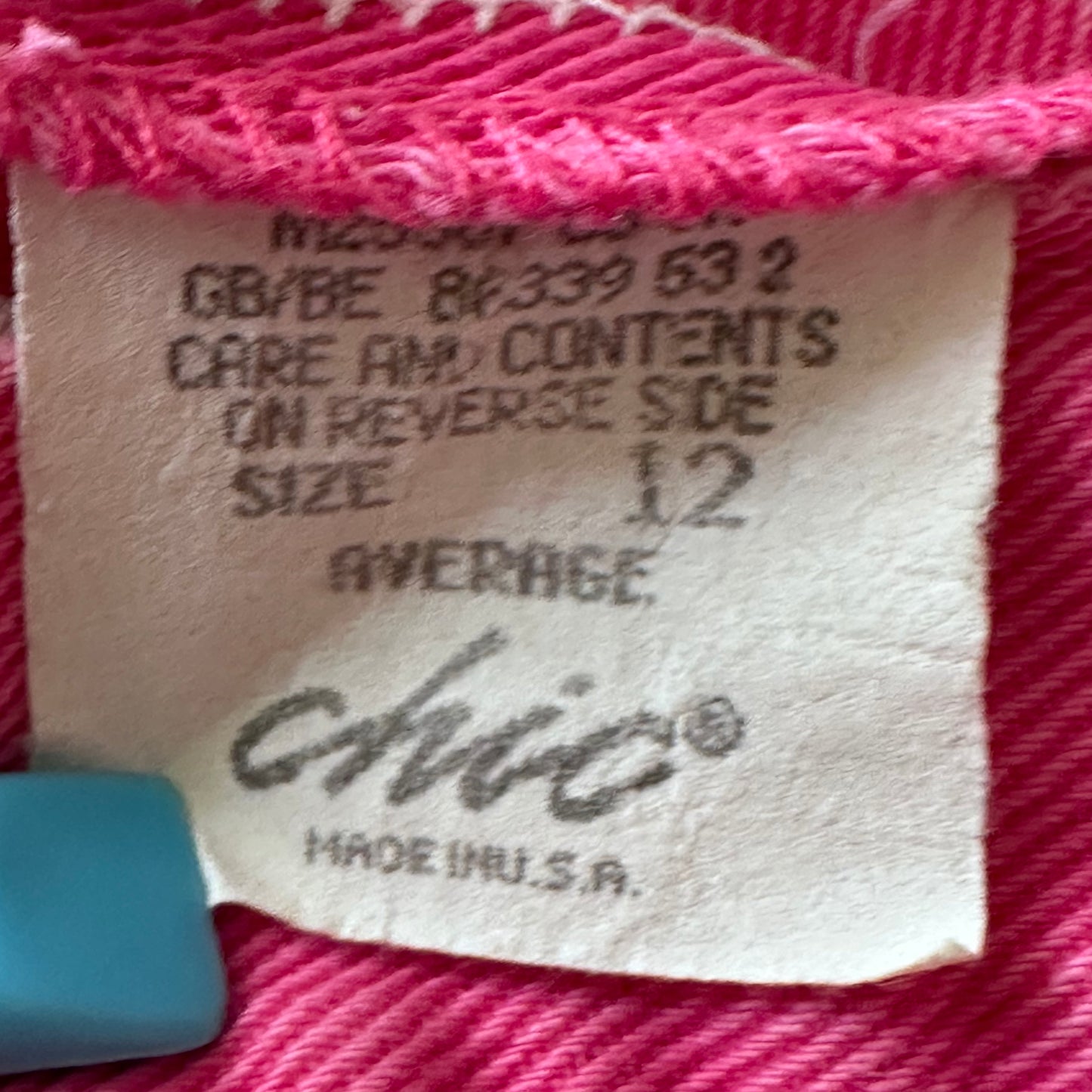 1980s Chic Hot Pink Jeans, Size 8, 28"x28.25"