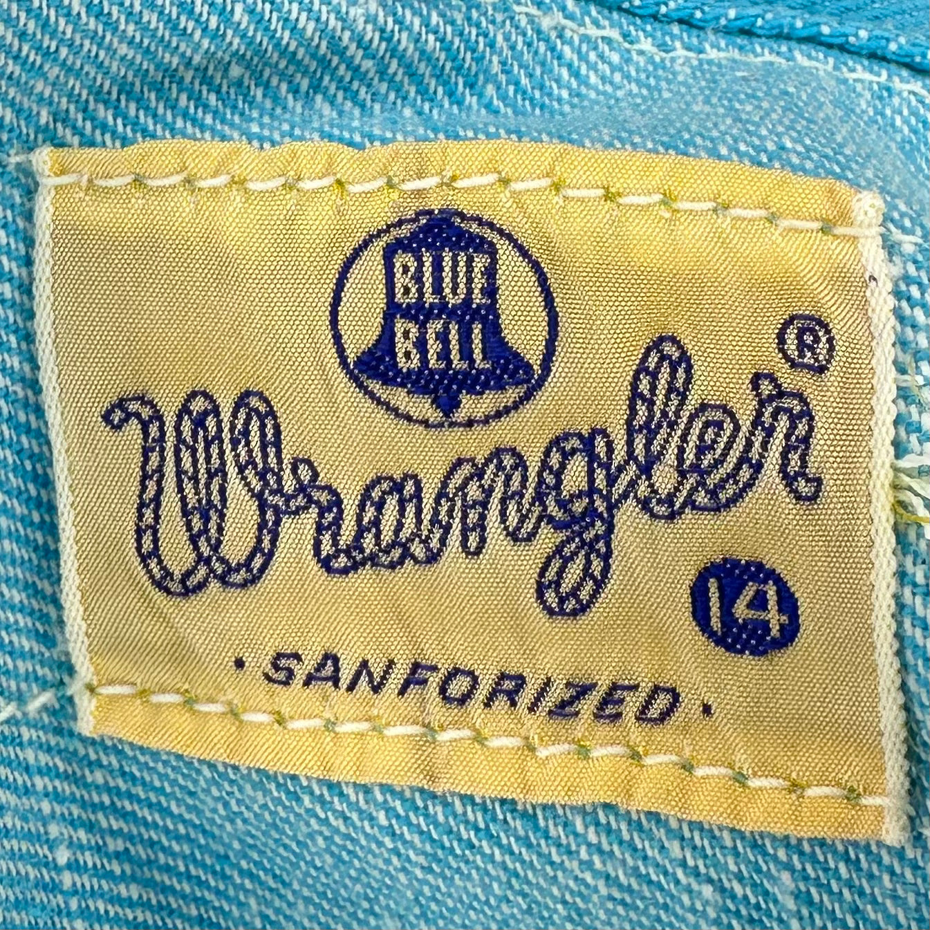 1950s Aqua Denim Women’s Jacket, Wrangler Blue Bell Size Small, Sanforized Selvage Cotton, Pleated