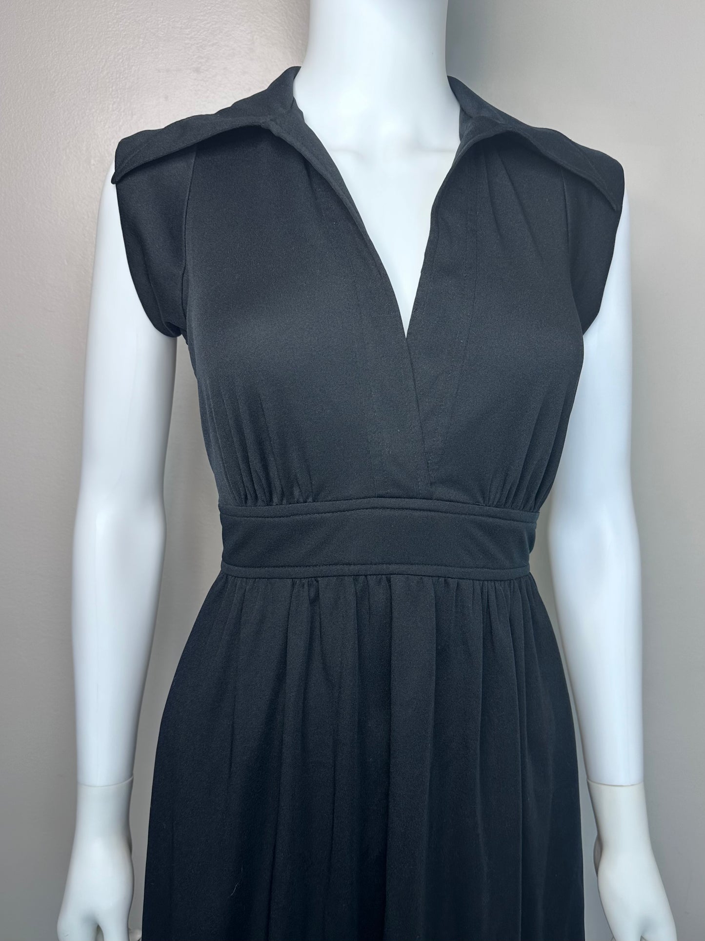 1970s Black Sleeveless Maxi Dress, JT Dress Co Jody of California Size XS/S