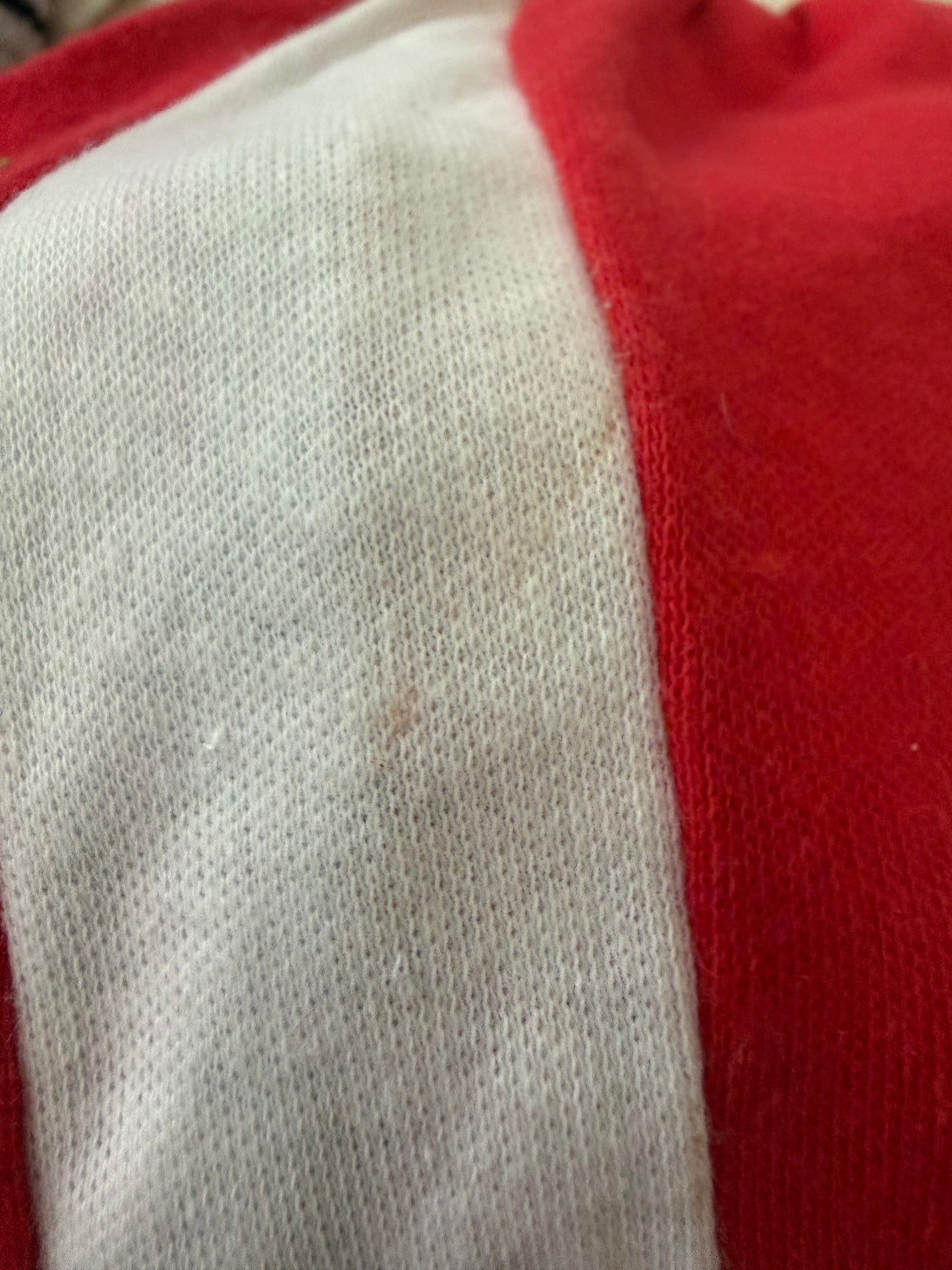 1970s/80s Red Knit Top and Shorts Set with Blue and White Stripes, Size XS-Small, Deadstock