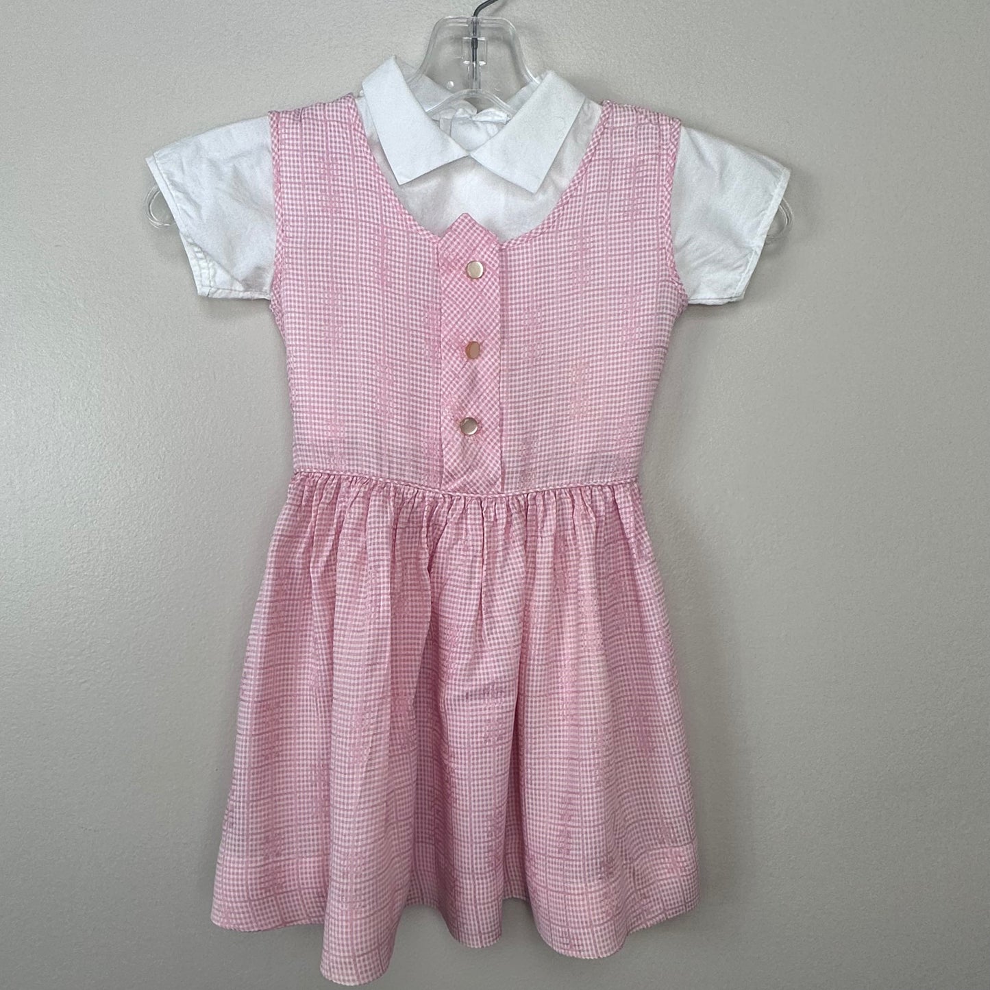 1960s Pink Jumper Dress and White Blouse Set, Robyn Sue Fashions Size 5