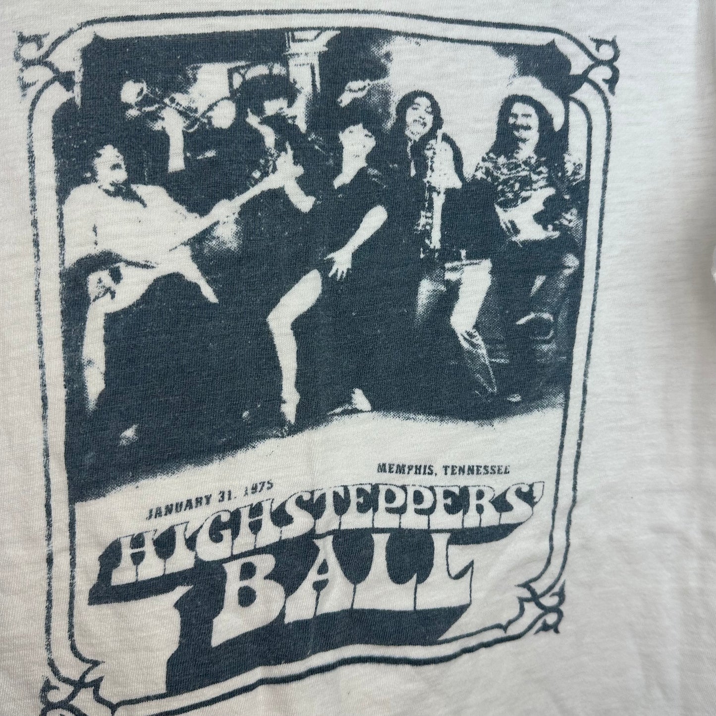 1970s Larry Raspberry and the Highsteppers Ball T-Shirt, Size Small, January 31 1975 Memphis TN