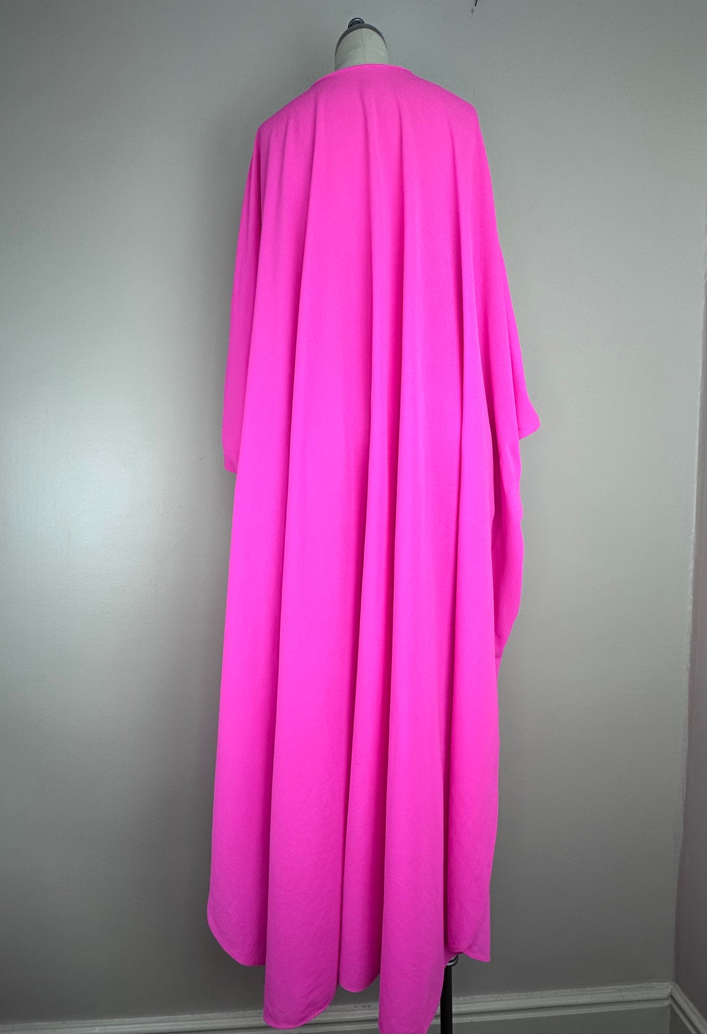 1970s Neon Pink Caftan, Miss Elaine, One Size