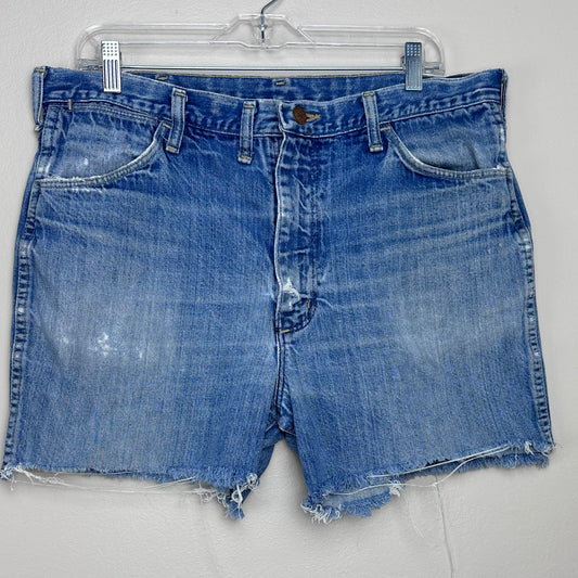 1970s Blue Jean Cut Off Shorts, Rustler, 36" Waist