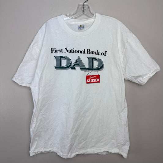 1990s First National Bank of Dad T-Shirt, Size XL, Sorry Closed