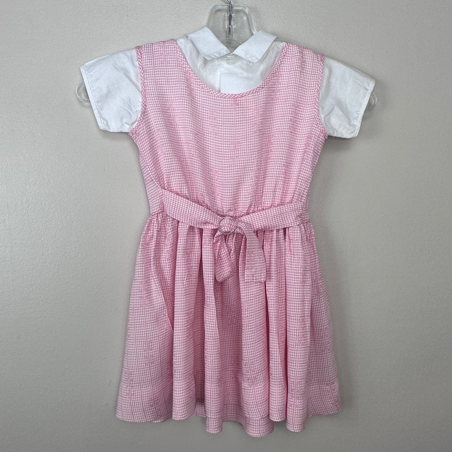 1960s Pink Jumper Dress and White Blouse Set, Robyn Sue Fashions Size 5