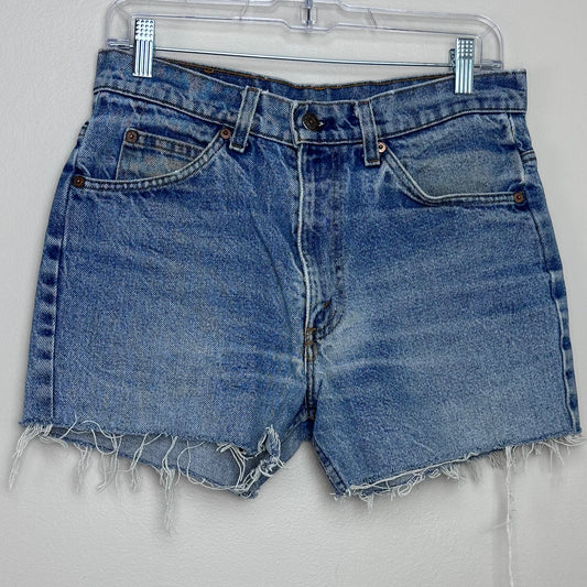 1970s Blue Jean Cut Off Shorts, Orange Tab Levi’s 517, 30" Waist