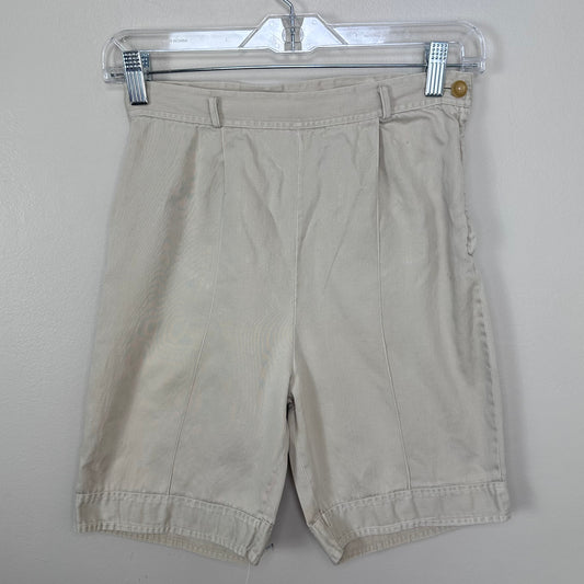 1950s Khaki Side Zip Buckle Back Shorts, Bonnie Blair Size XS