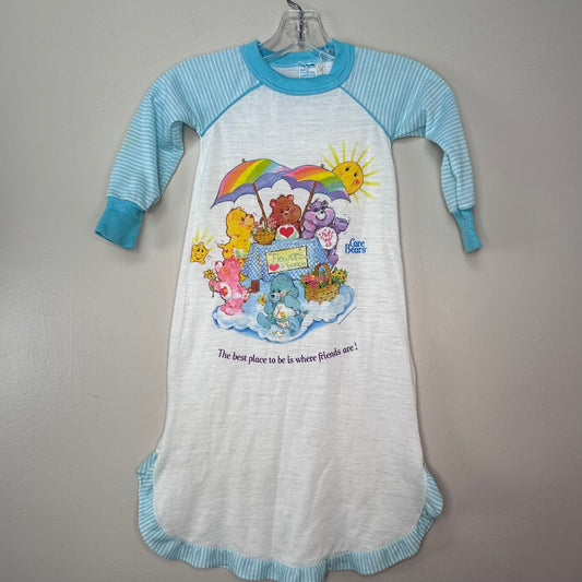 1980s Care Bears Nightgown, Kids Size 4, Funshine, Tenderheart, Share Bear, Baby Hugs and Tugs
