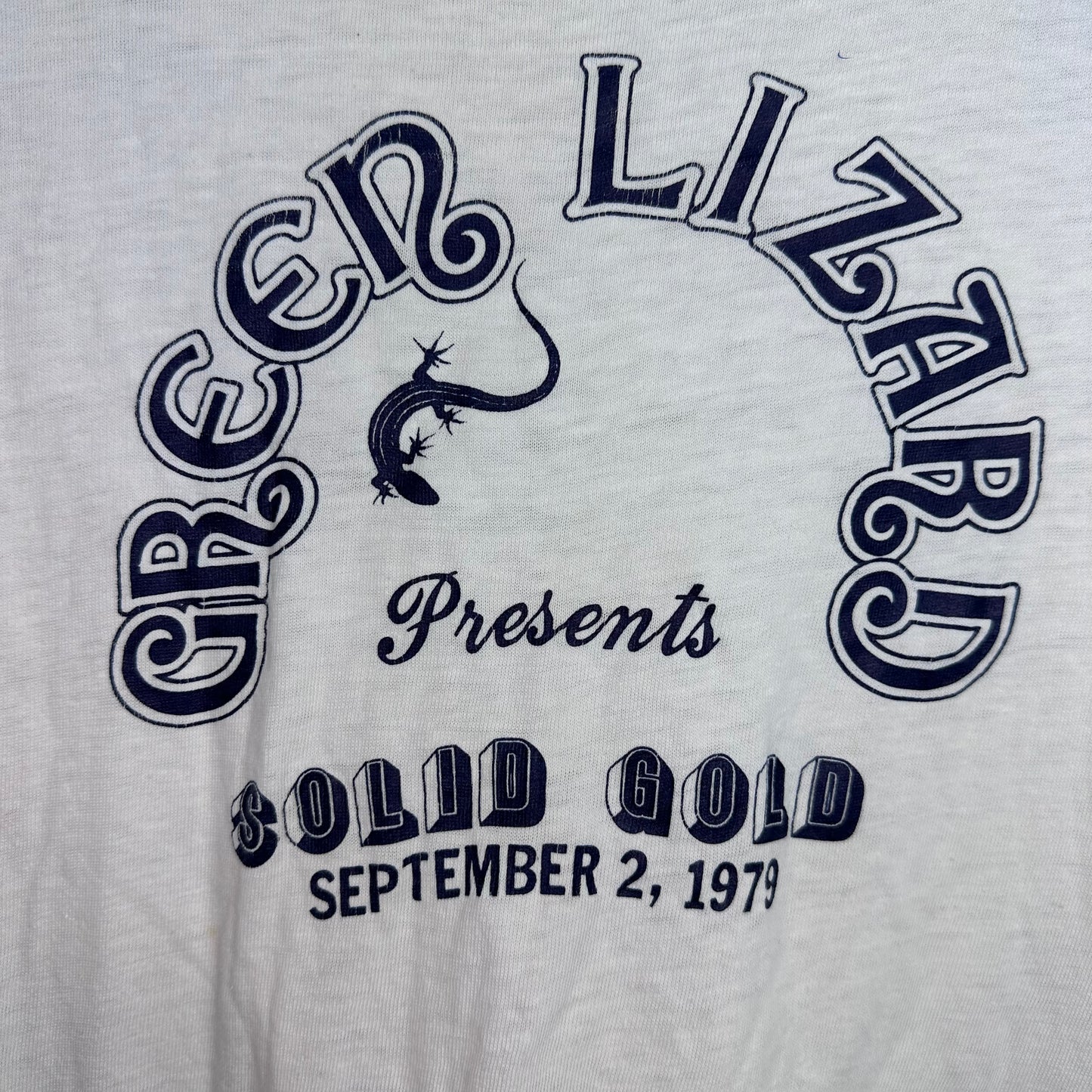 1970s Green Lizard Presents Solid Gold September 2 1979 T-Shirt, Size Larg, Legendary Canton Mississippi Party