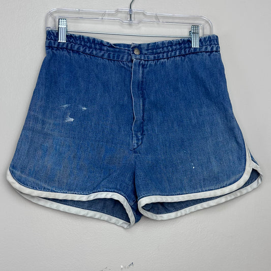 1970s Blue Jean Shorts, Time and Place, 28" Waist, Gym Shorts