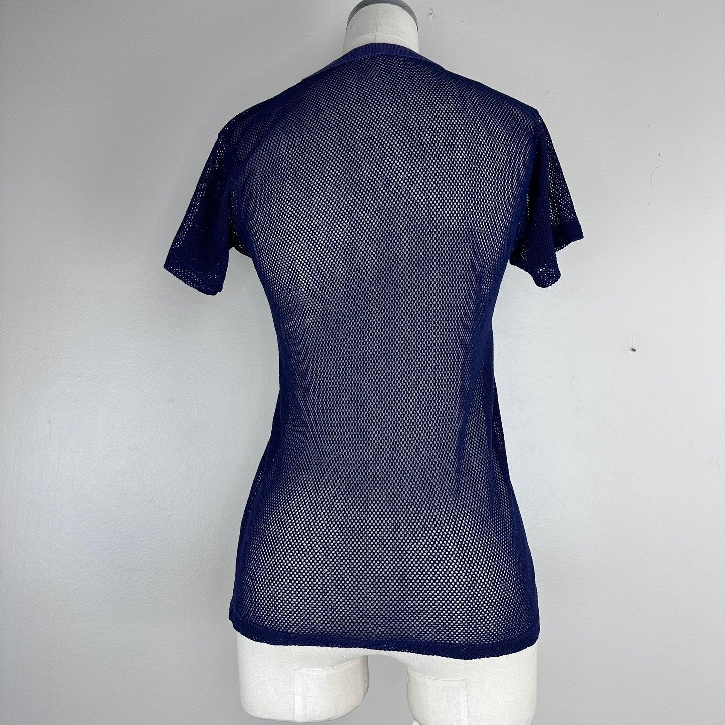 1970s BVD Navy Blue Mesh T-Shirt, Size Small