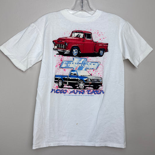 1990s Chevrolet Truck Now and Then T-Shirt, Size Small