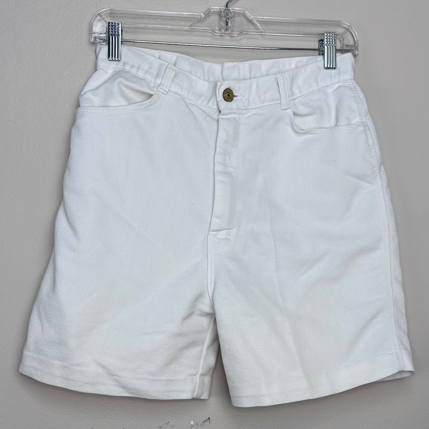 1970s White Denim Shorts, Ely, 27" Waist