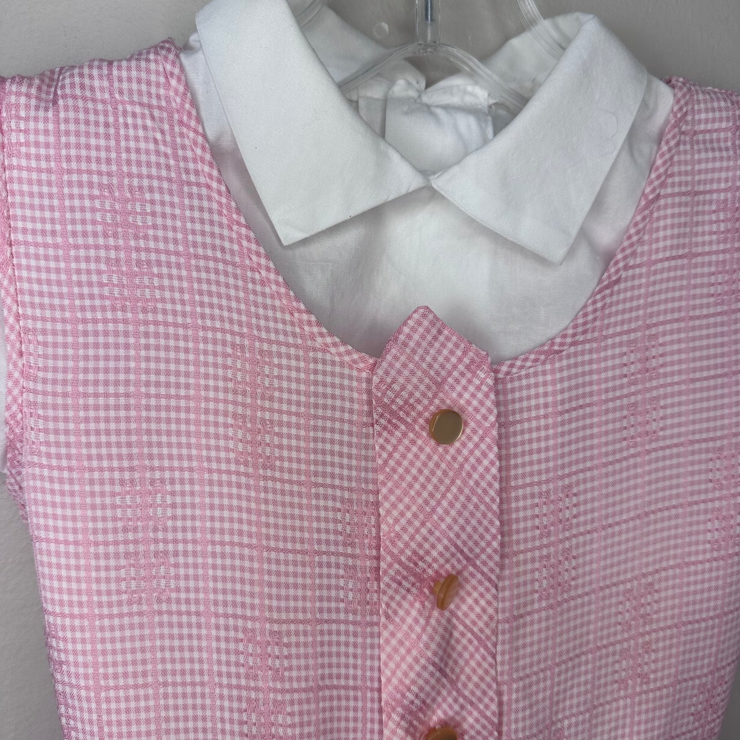 1960s Pink Jumper Dress and White Blouse Set, Robyn Sue Fashions Size 5