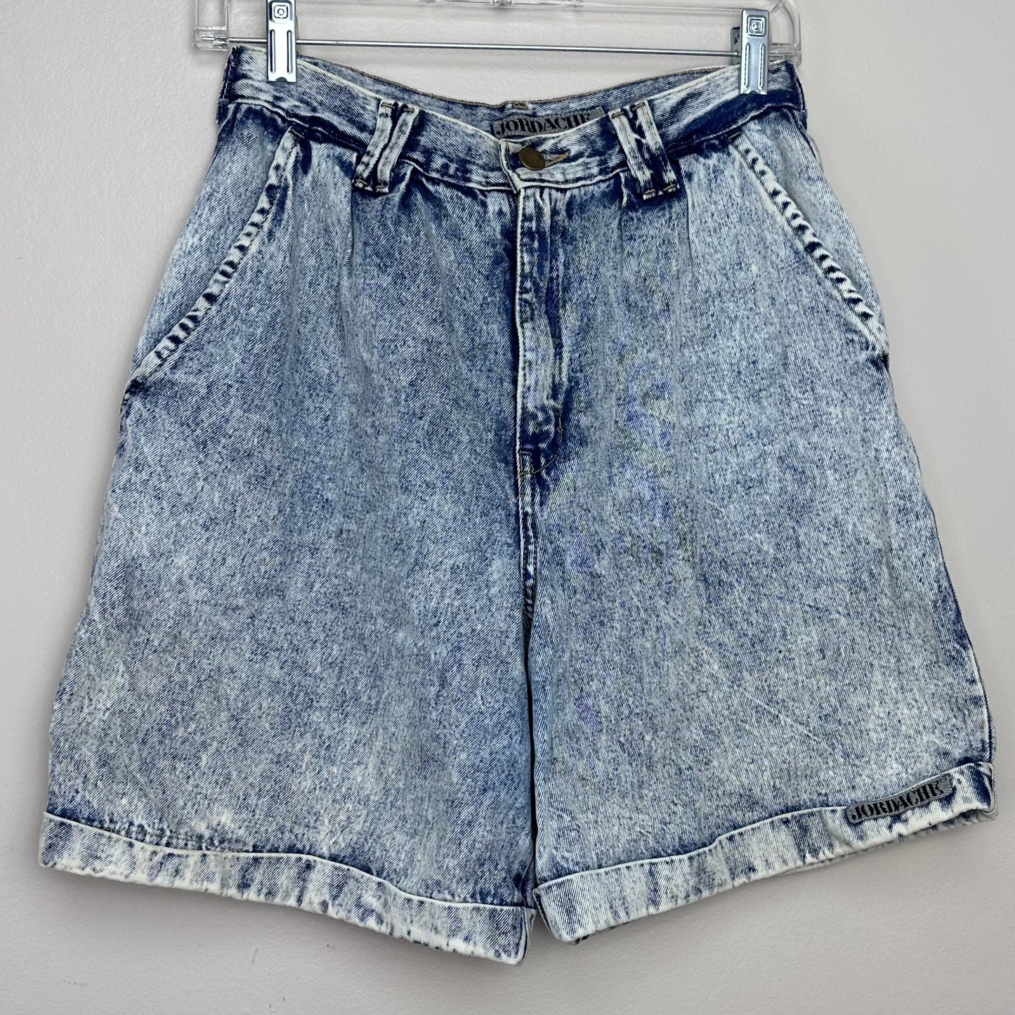 1980s Acid Wash Blue Jean Shorts, Jordache, 26" Waist