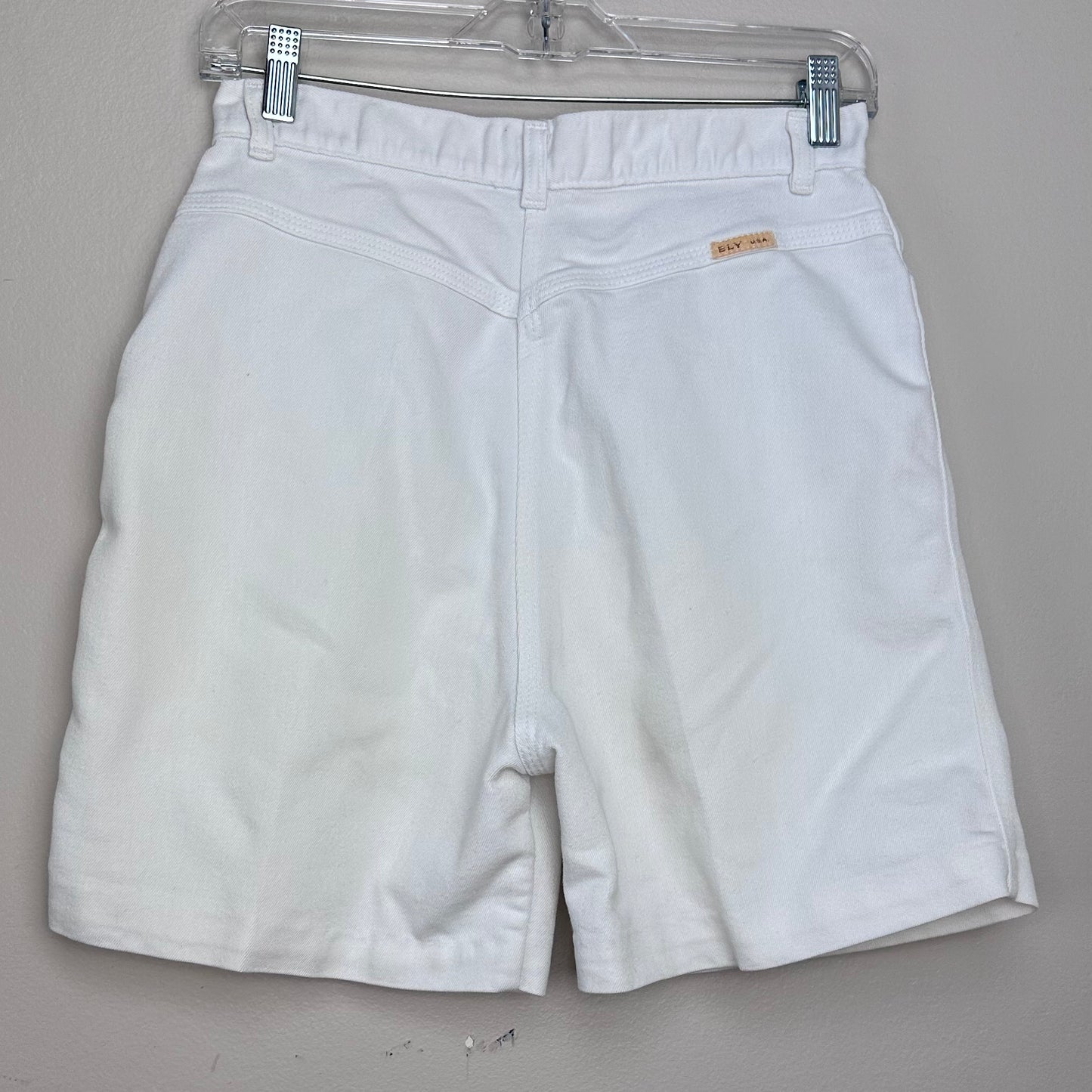 1970s White Denim Shorts, Ely, 27" Waist