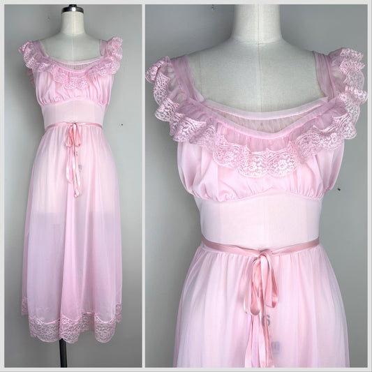 1950s Pastel Pink Nightgown, Size Small