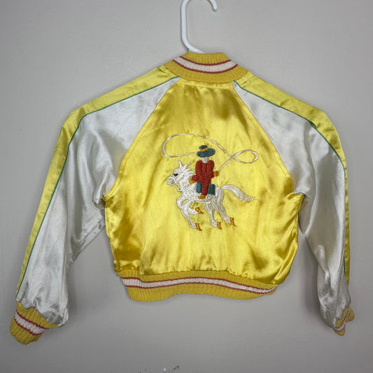 1950s Sukajan Style Japan Embroidered Jacket, Kids Size 5/6, Cowboy